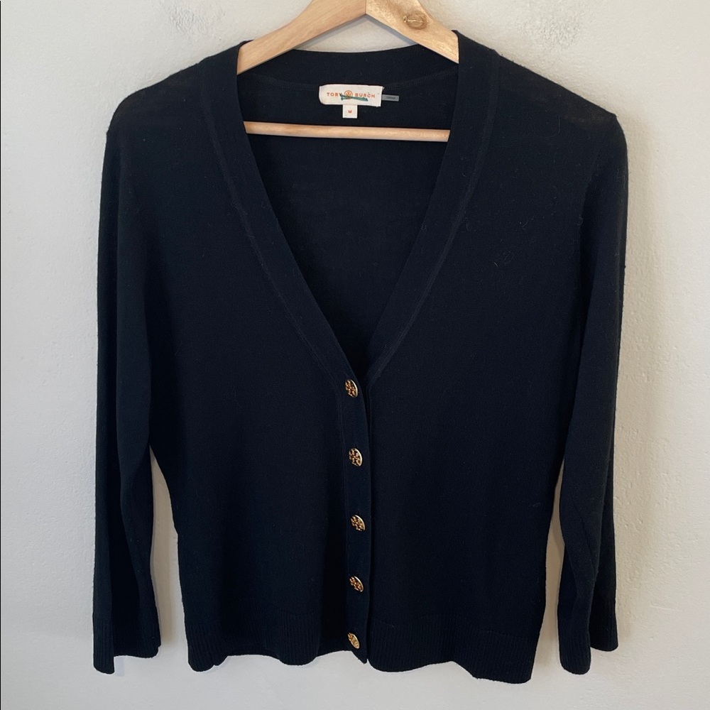 Tory Burch Simone Merino wool cardigan sweater - Picture 3 of 8
